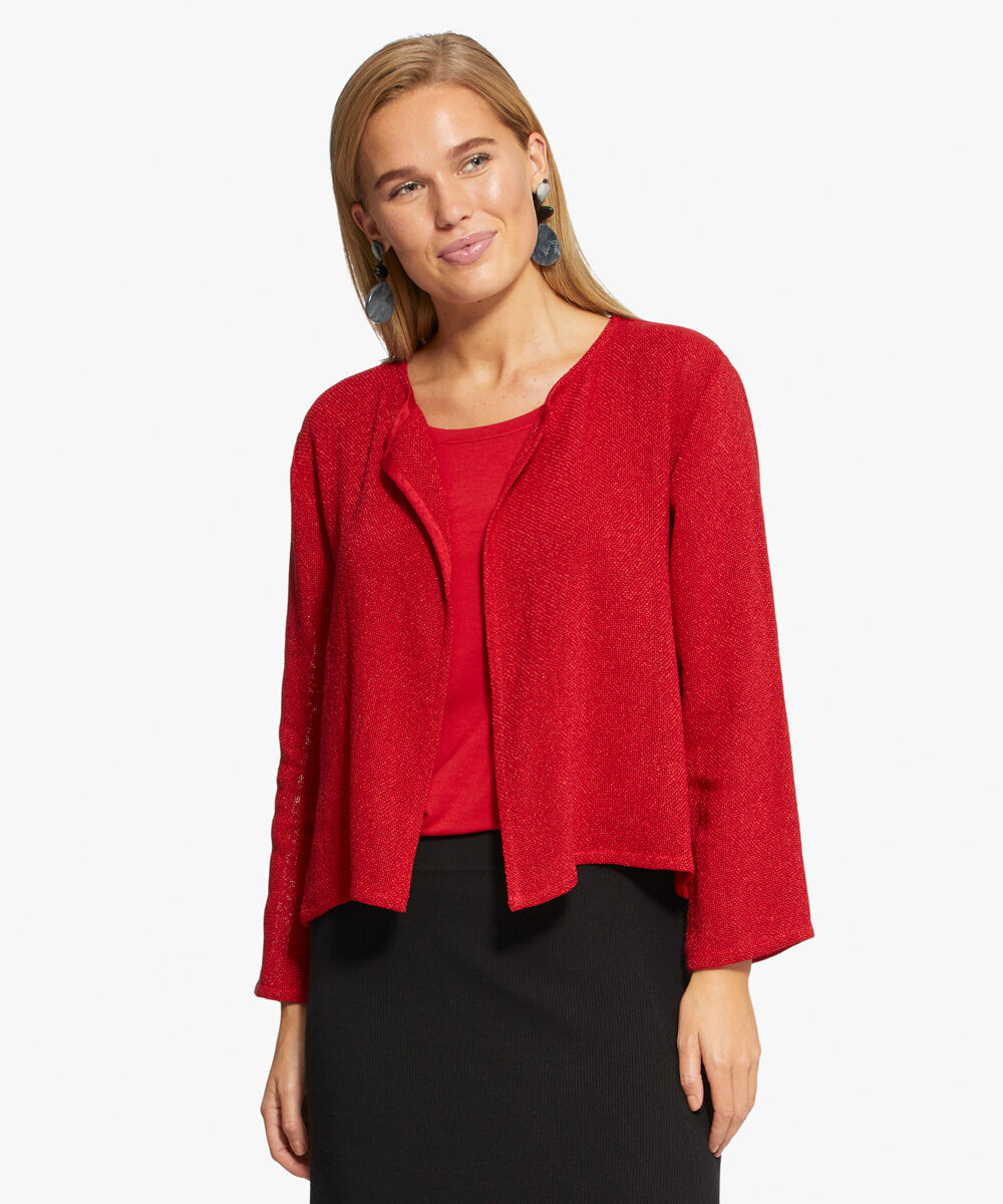 Veste Courte En Boucl&eacute;, Scarlet Sage
