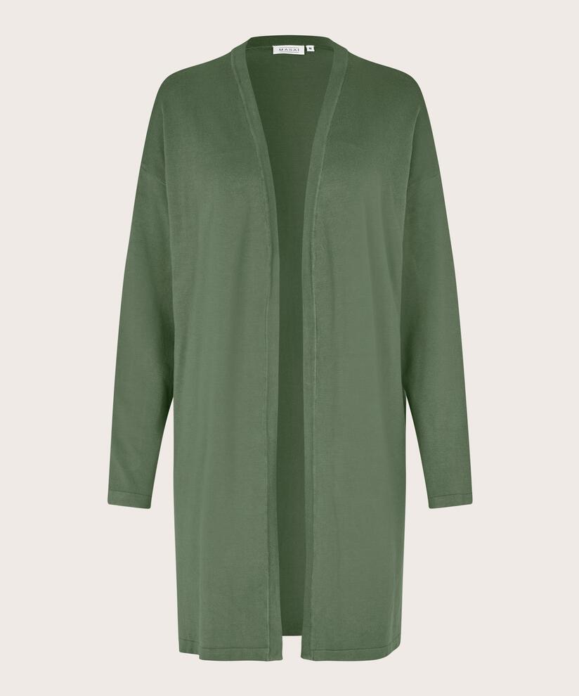 Cardigan En Fine Maille Coupe Droite, Duck Green
