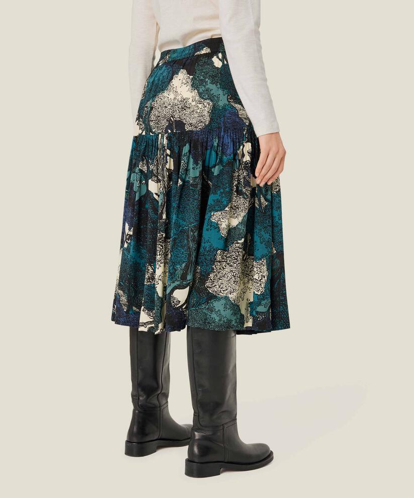 jupe en viscose à motif avec taille élastique, Celestial