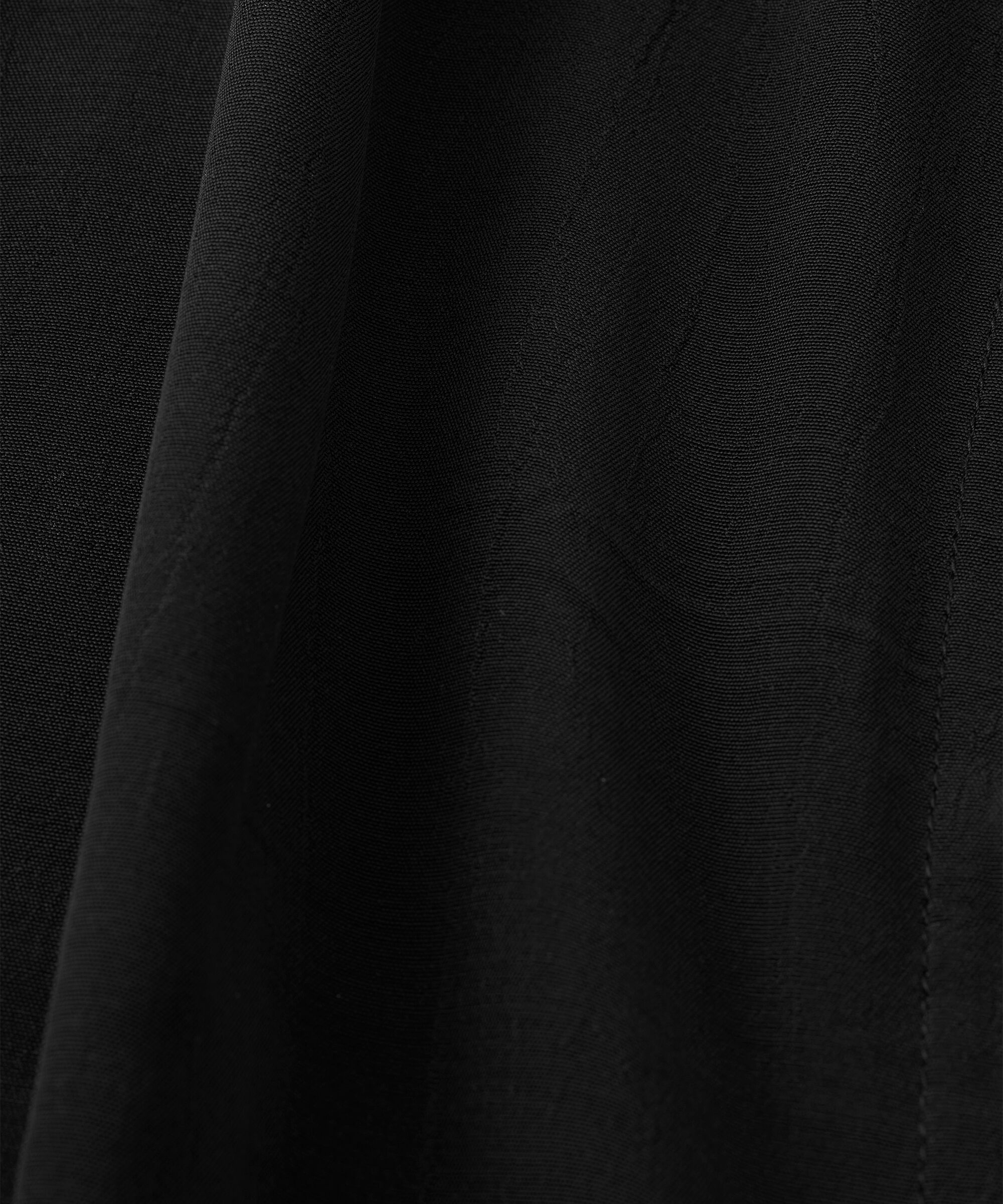 Robe Chemise En Viscose À Manches Trois-quarts, Black