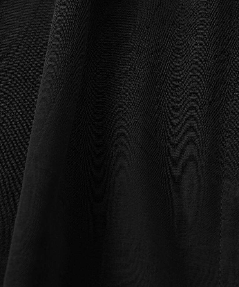 Robe Chemise En Viscose À Manches Trois-quarts, Black
