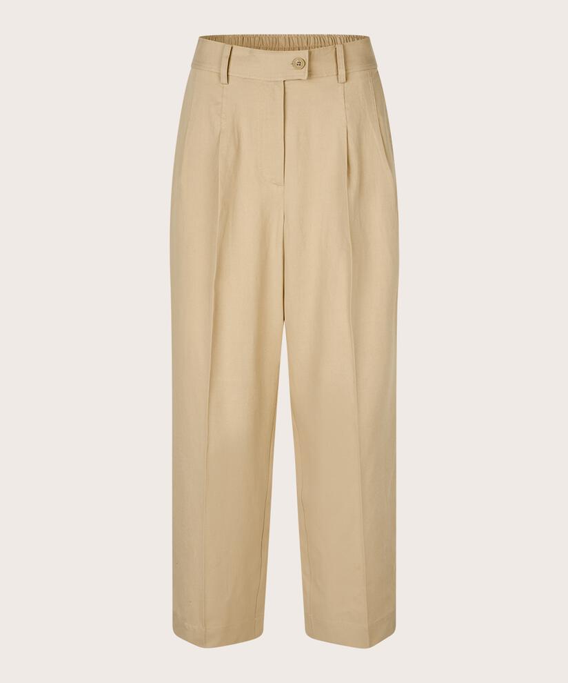 pantalon en mélange de lyocell avec élastique au dos, Safari