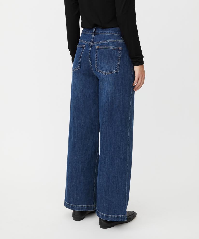 jean extensible à jambes larges, Blue Denim
