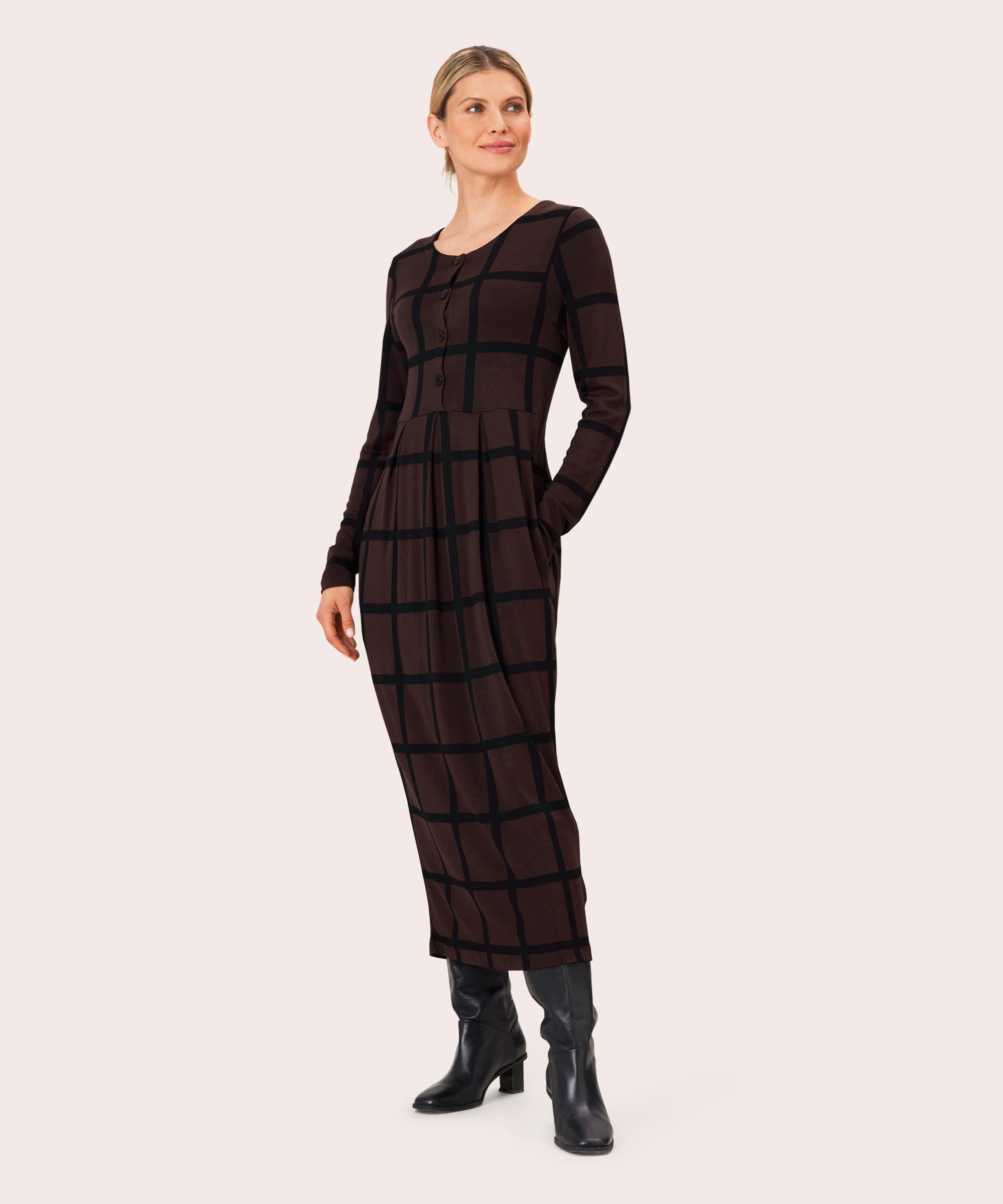 Nilana JERSEY Dress, Coffee Bean