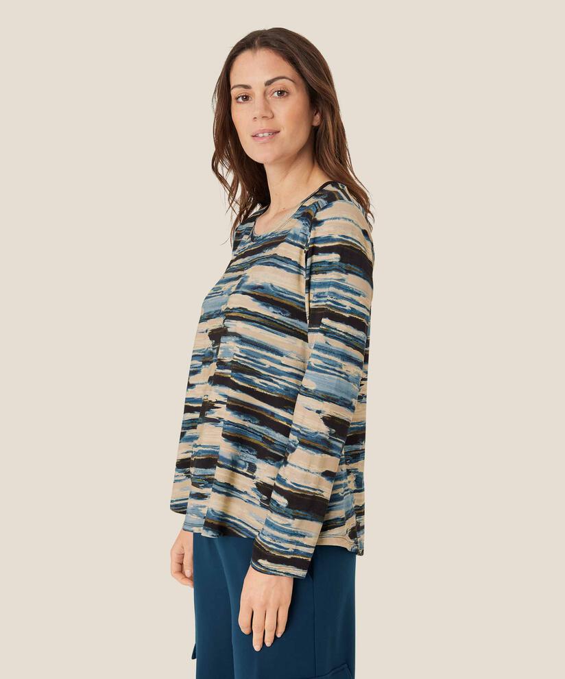 Top en jersey imprimé, Blue Fog