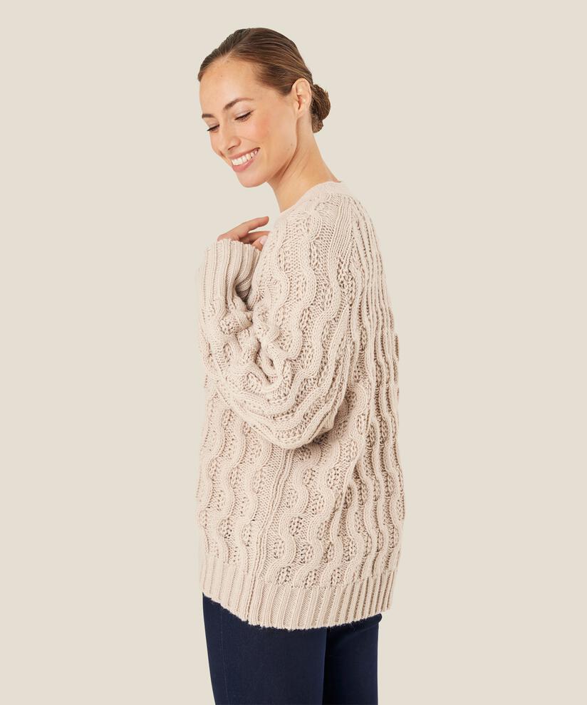 cardigan en maille torsadée, Silver Cloud