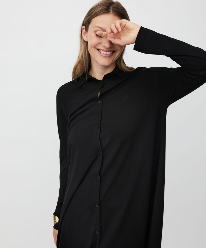chemise en jersey à manches longues, Black