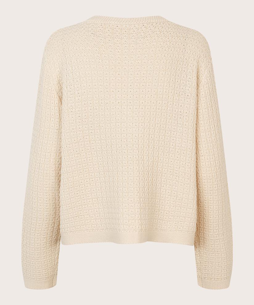 Pull avec motif tricoté et boutons recouverts, Whitecap