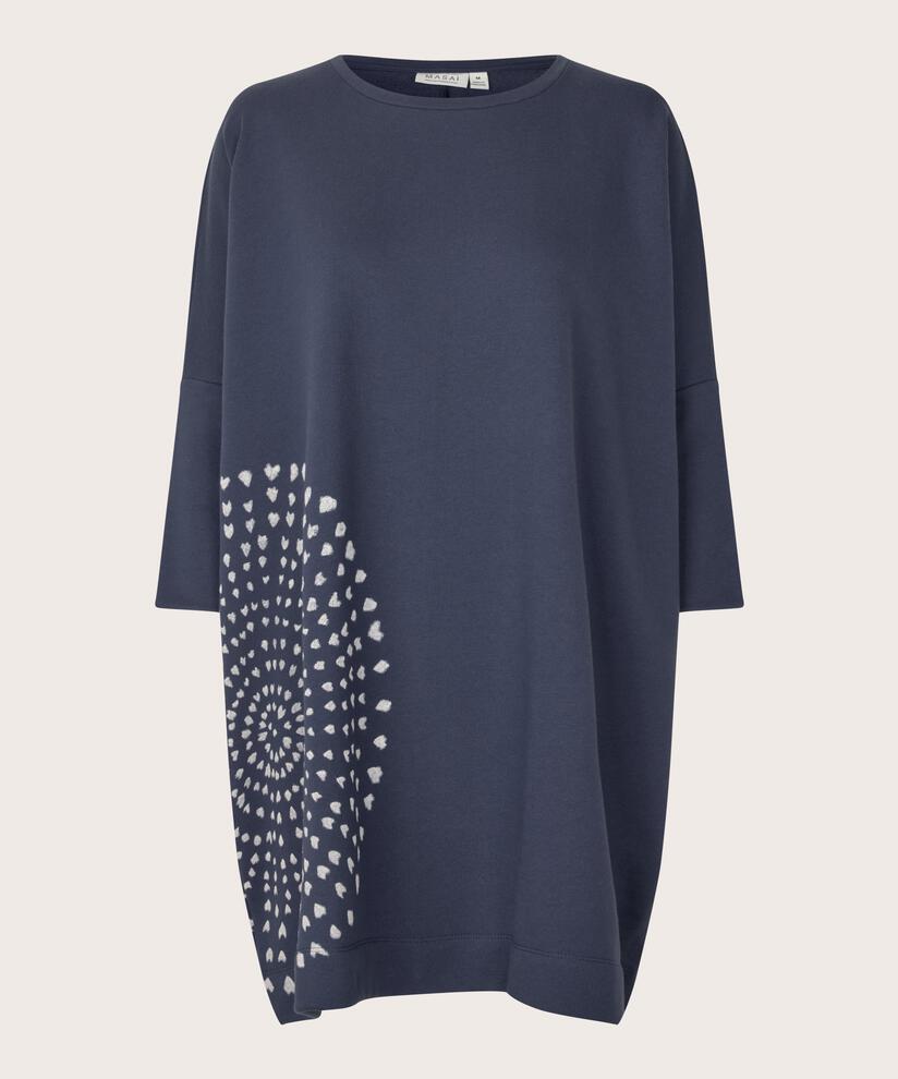 tunique oversize en qualité sweat-shirt, Mood Indigo