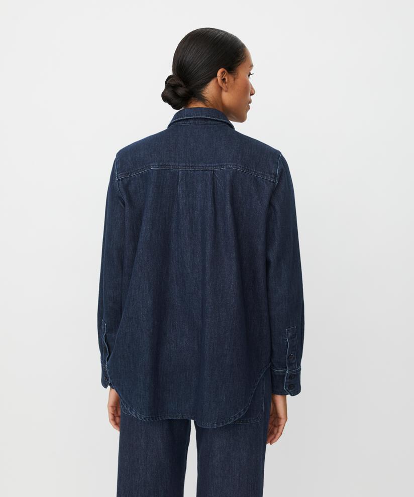 chemise en jean avec une touche de paillettes, Dark Denim