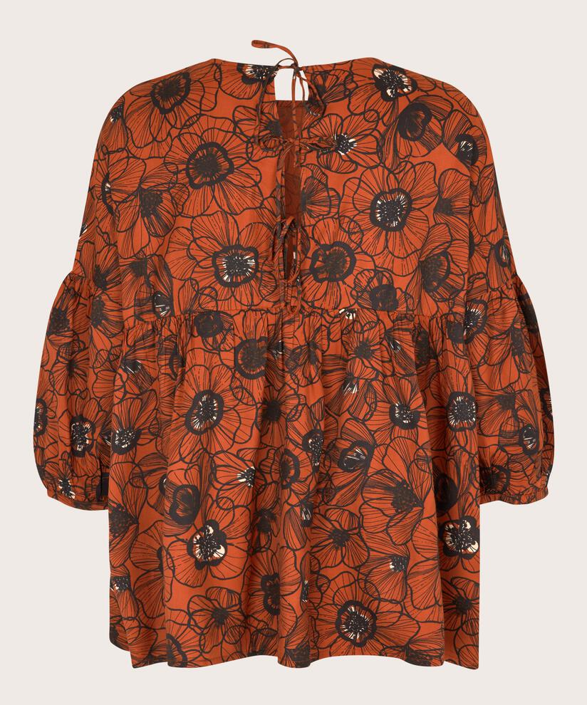 blouse en viscose fleurie avec liens au dos, Picante
