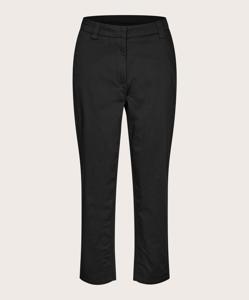 chino crop en coton avec poches latérales, Black