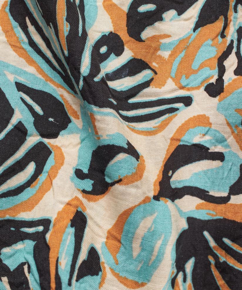 Tunique En Viscose Imprimée À Manches 3/4, Aqua