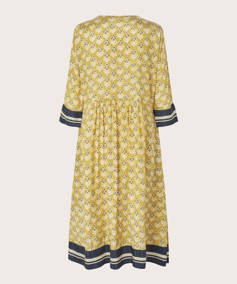 robe en viscose avec drapés au dos et poches fendues, Burnish Gold
