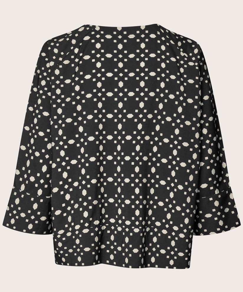 Blouse En Viscose À Col V, Black