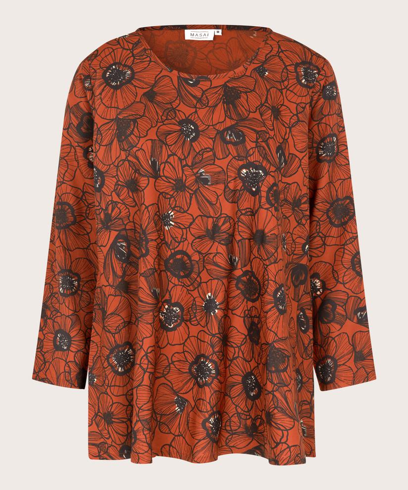 blouse en viscose à col v et manches 3/4, Picante