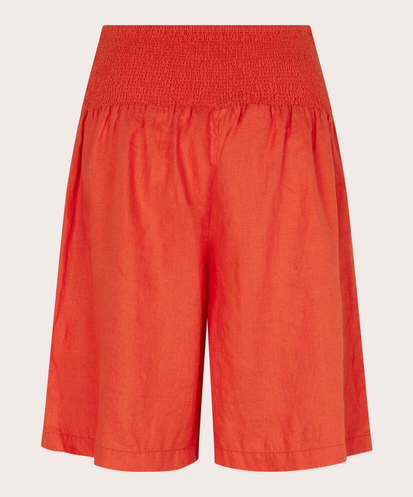 Short En Lin Avec Élastique Smocké Au Dos, Tigerlily