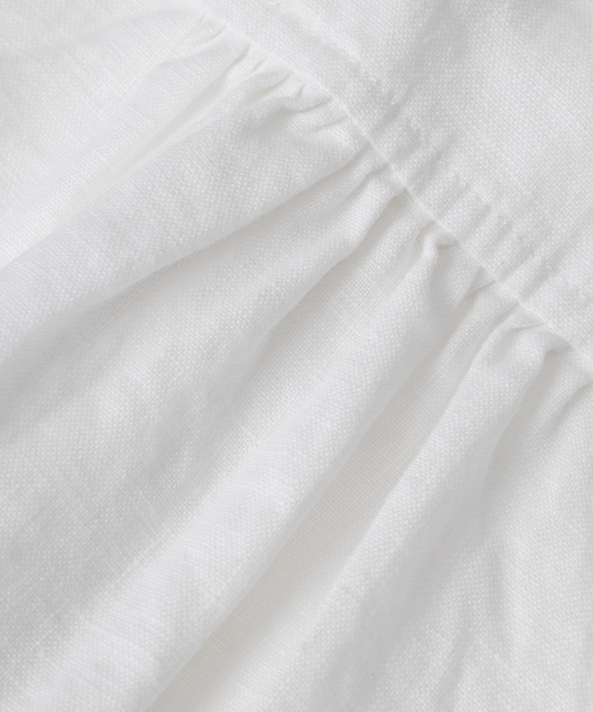 chemise en lin à manches courtes et col en V, White