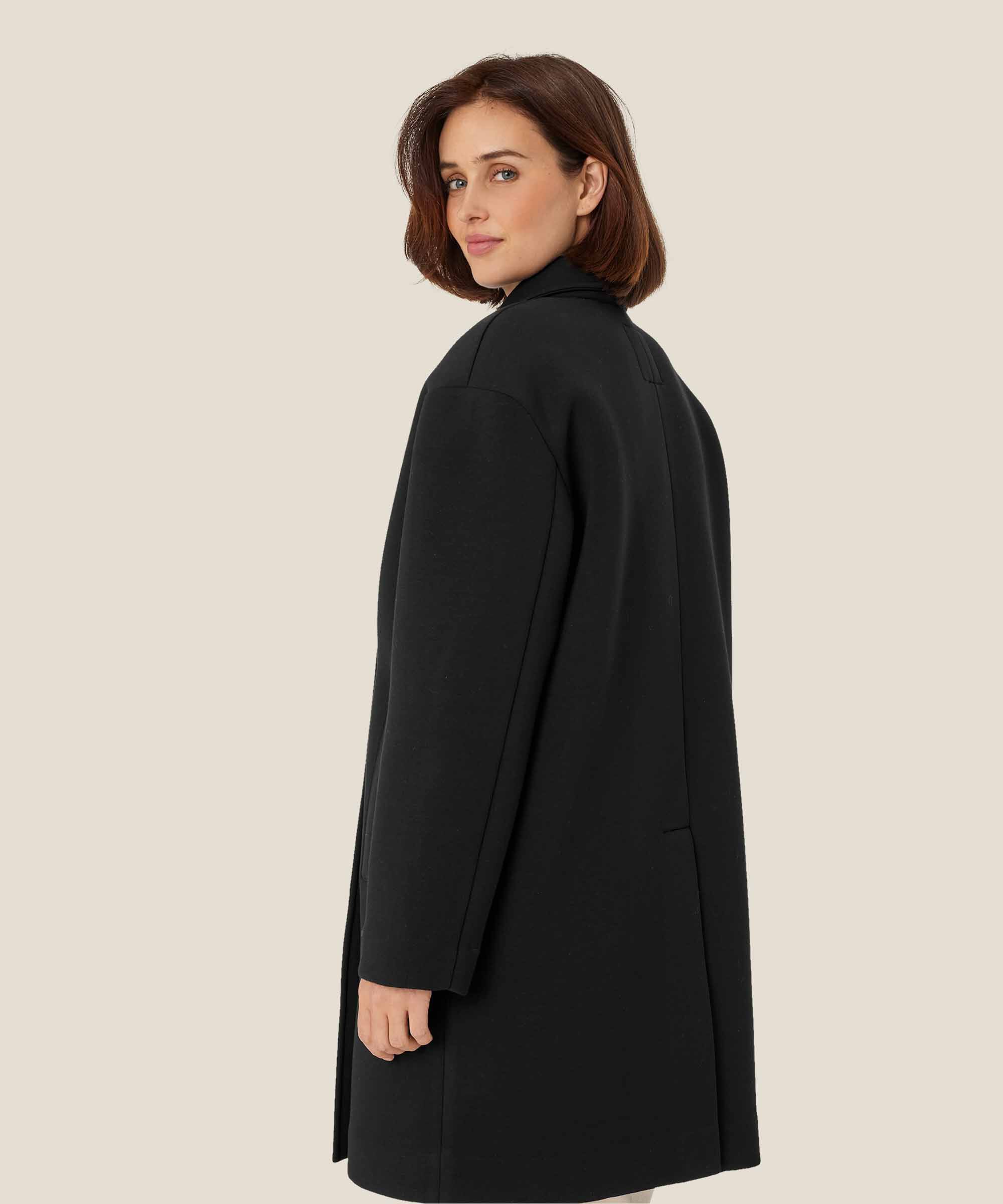manteau classique avec fermeture à double boutonnage, Black