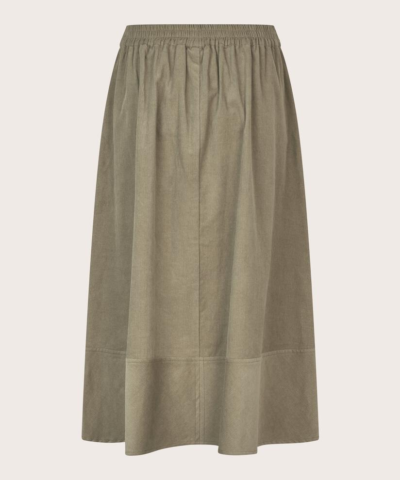 jupe en velours avec élastique au dos, Vetiver