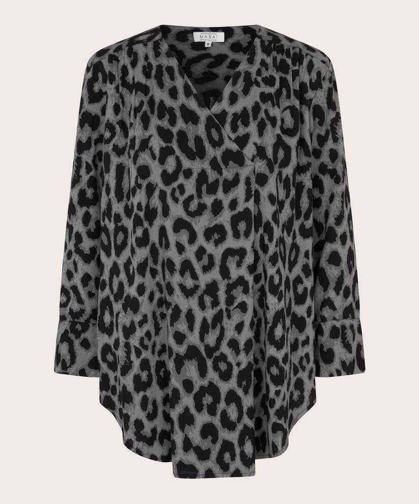 tunique en viscose à motif effet portefeuille, Steel Grey