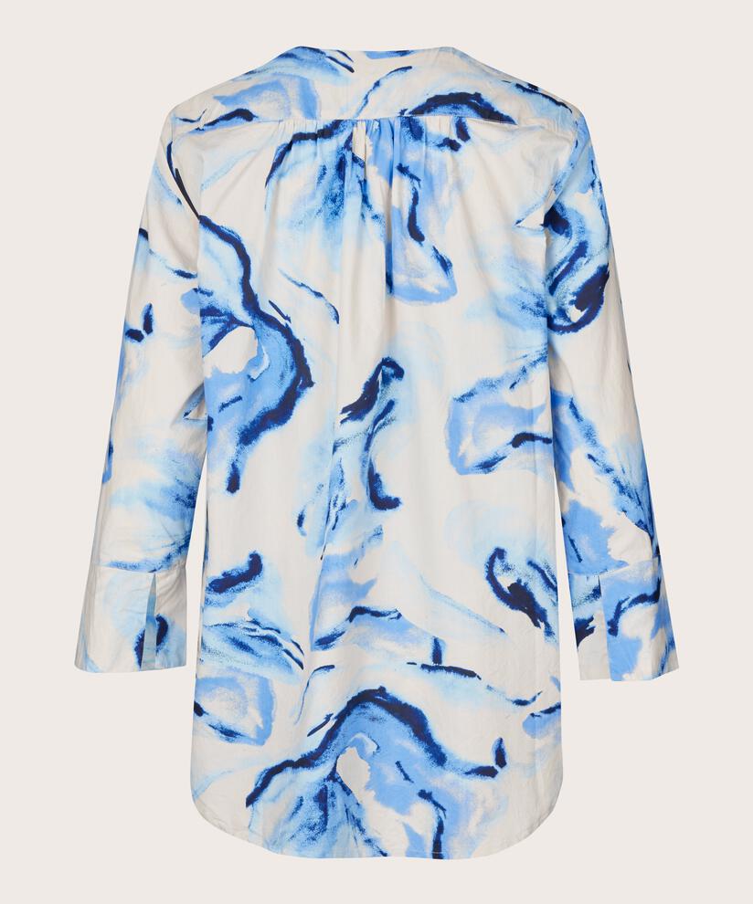 tunique en coton imprimé effet cache-cœur, Powder Blue
