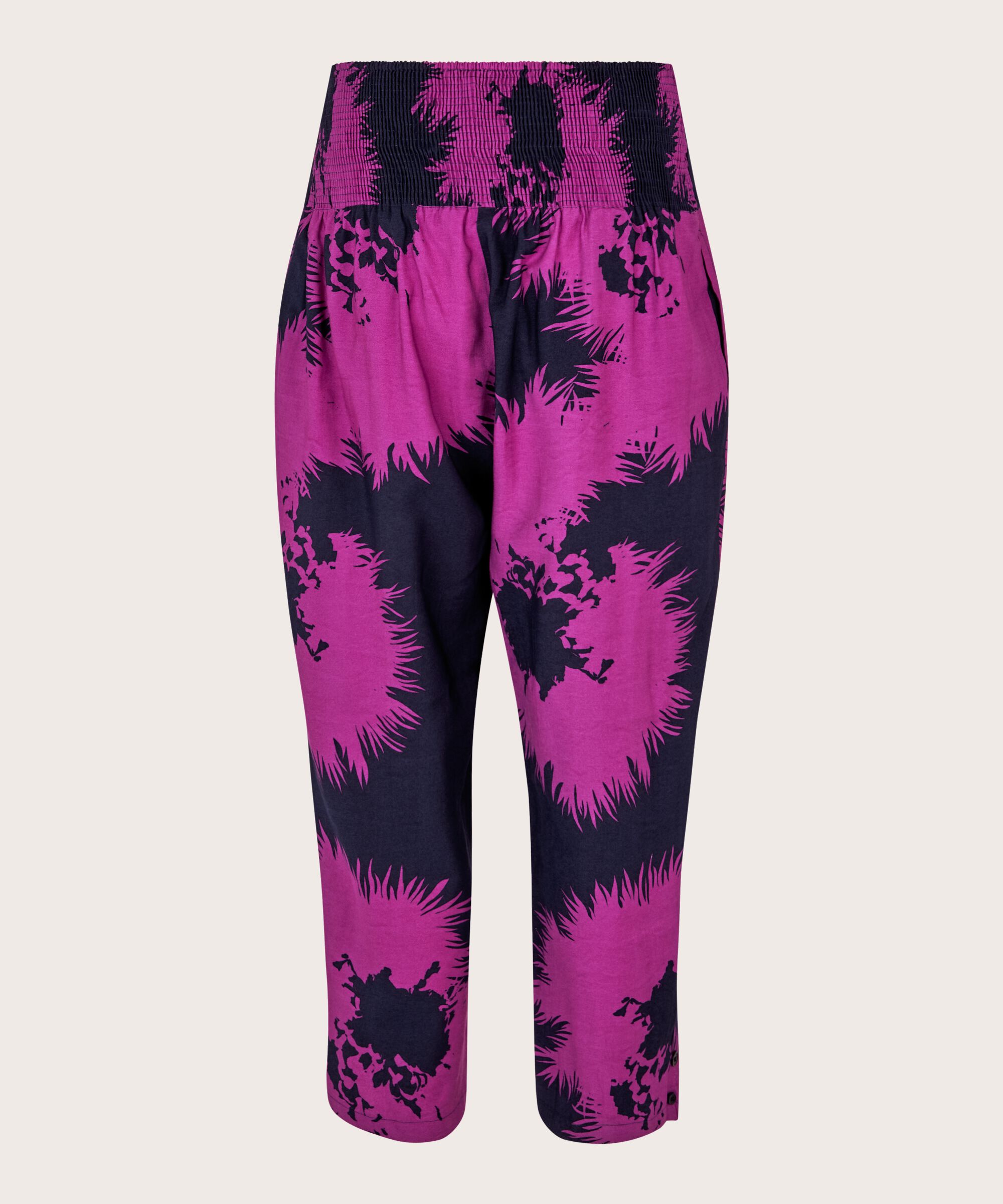 pantalon en viscose avec smock, Wild Aster