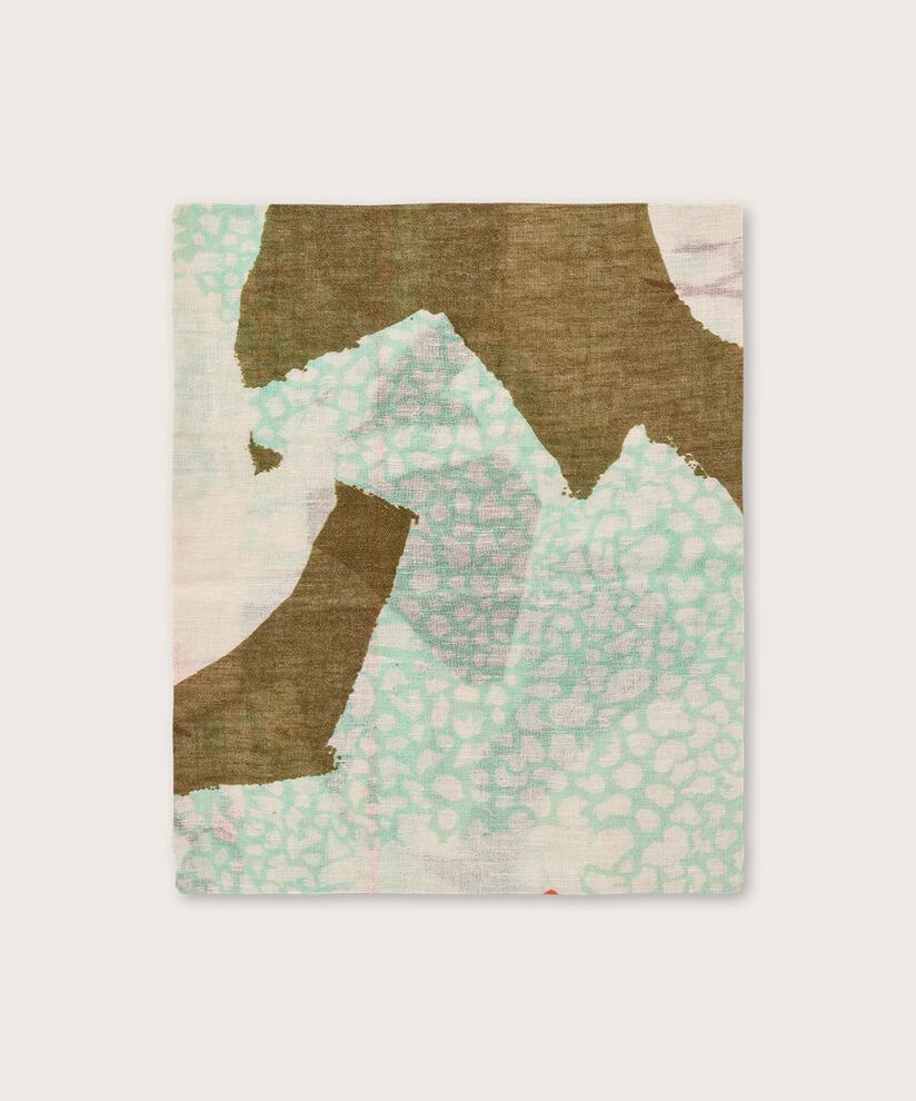 écharpe imprimée en mélange de coton, Frosty Green
