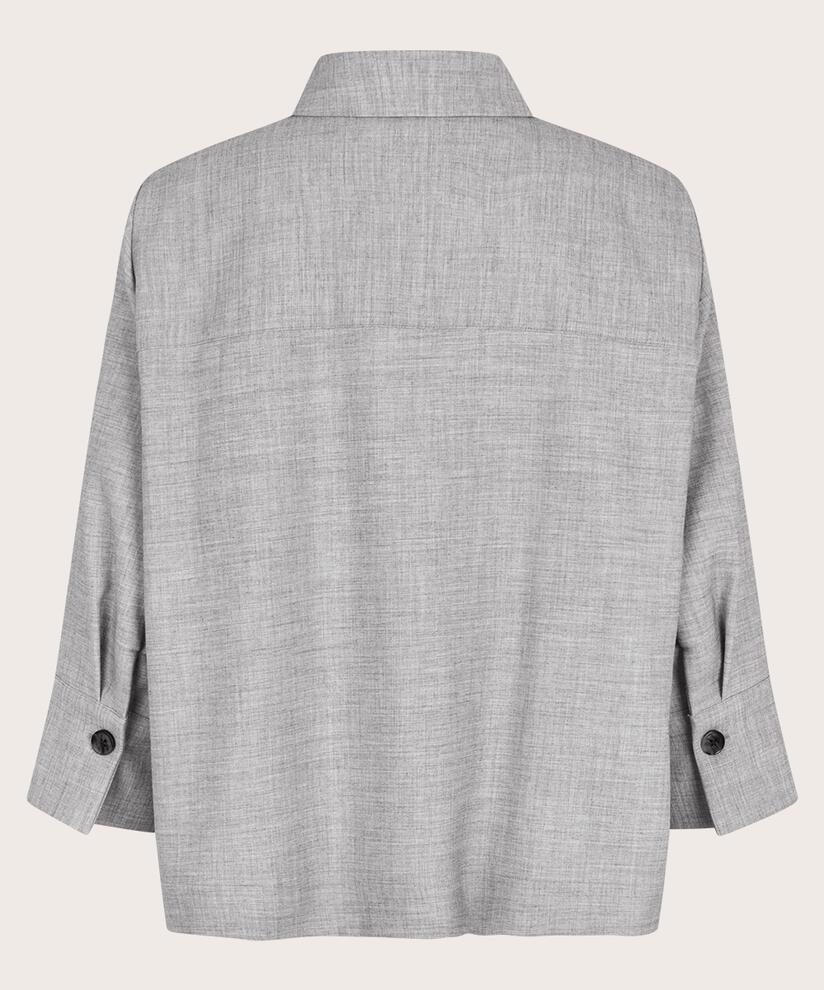 veste-chemise à manches trois-quarts, L. Grey mel.
