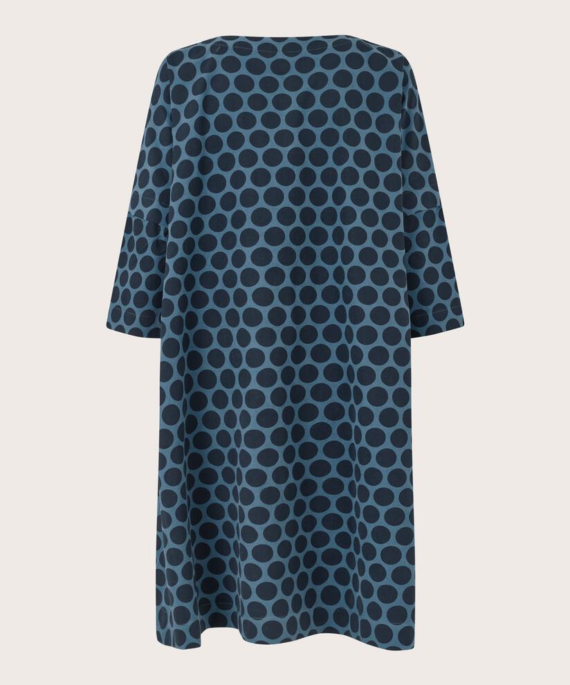 robe en velours à pois et manches 3/4, Navy Blazer