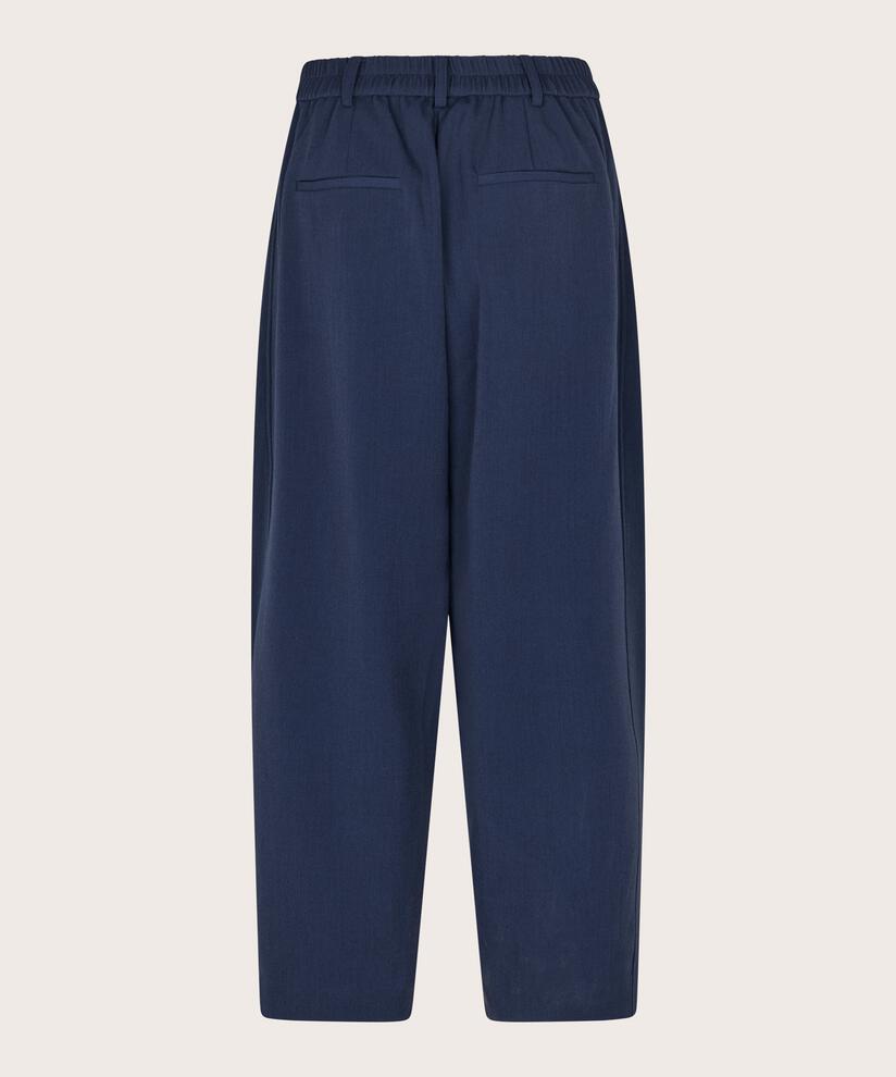 Pantalon Tissé Avec Stretch Et Bouton Sur La Jambe, Navy Blazer