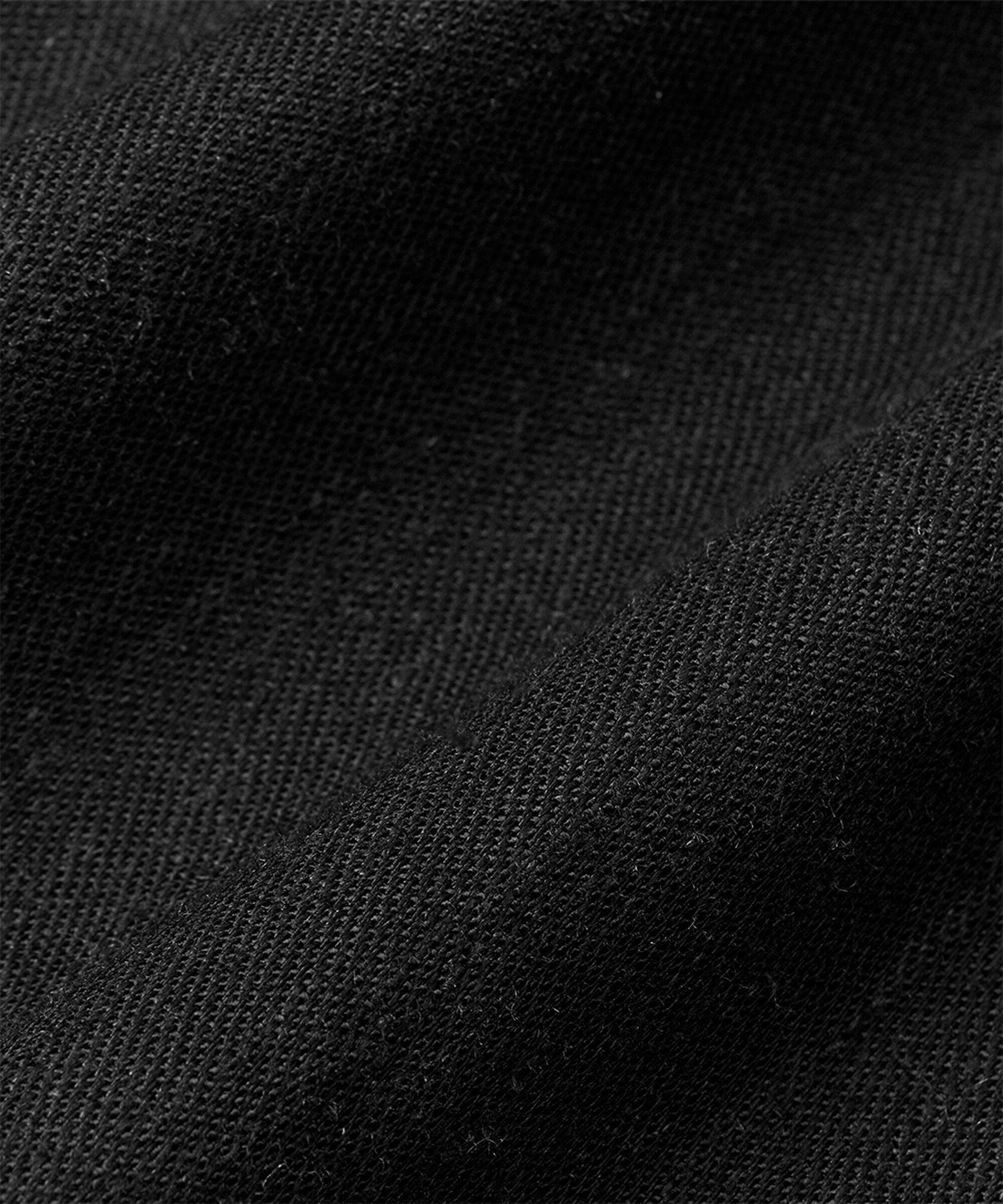Pantalon en lin mélangé avec jambes larges et poches fendues, Black