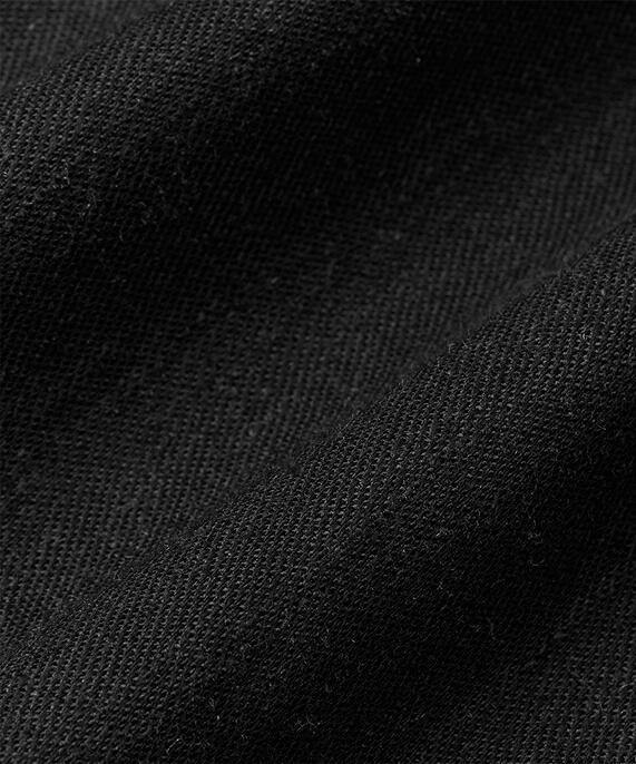 Pantalon en lin mélangé avec jambes larges et poches fendues, Black