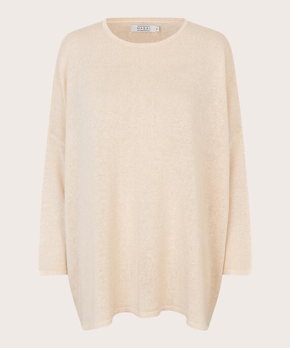 pull en maille fine en mélange de lin, Whitecap