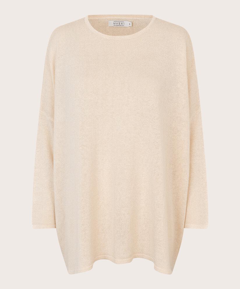 pull en maille fine en mélange de lin, Whitecap