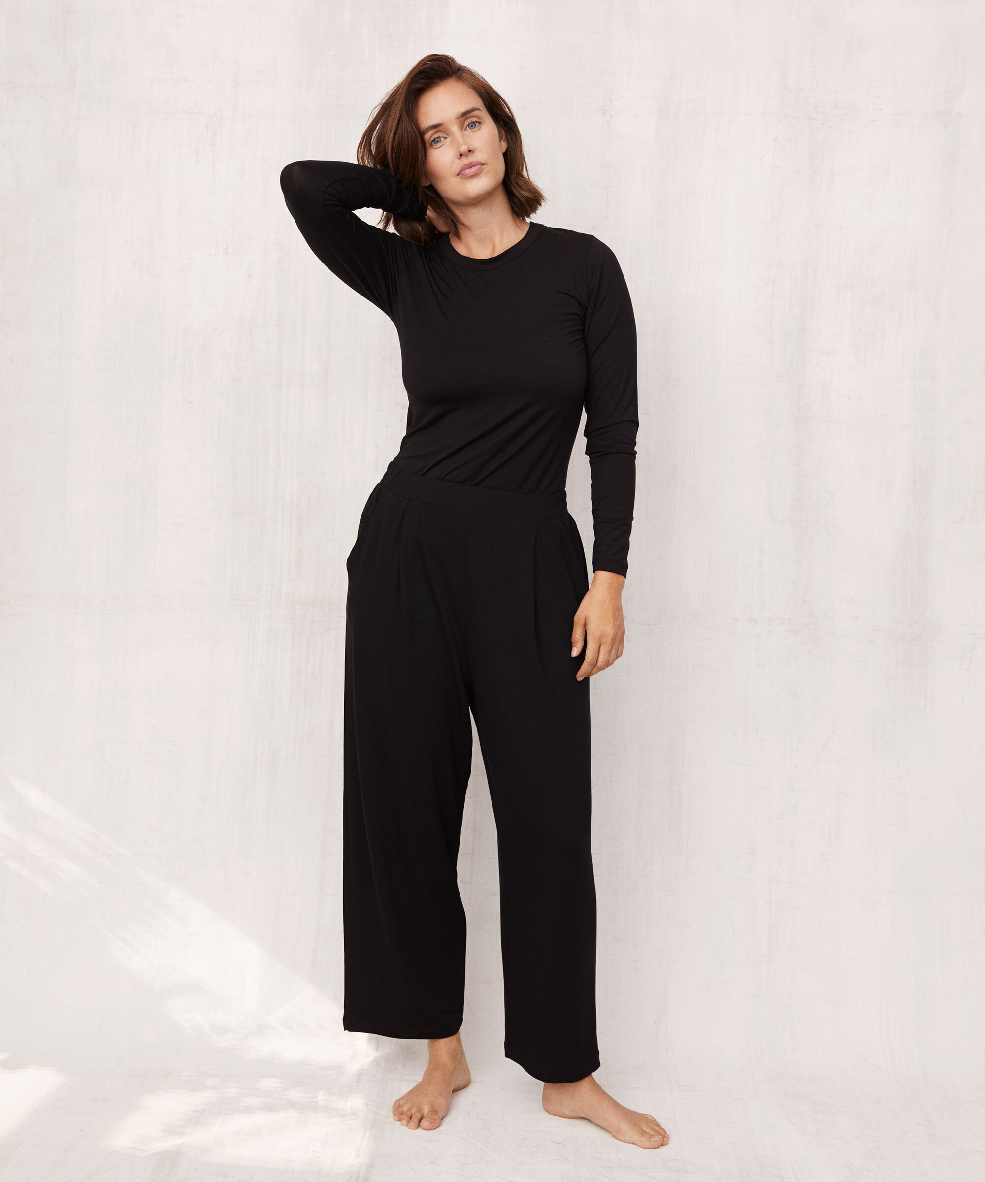 pantalon en jersey avec mollets, Black