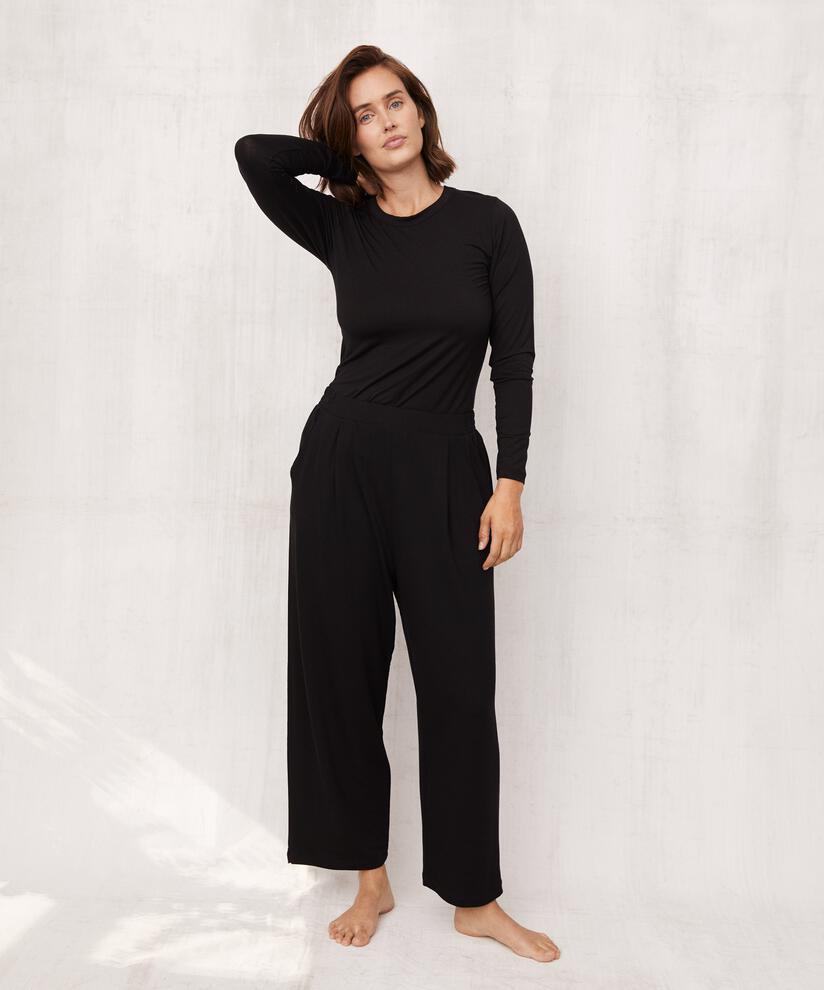 pantalon en jersey avec mollets, Black