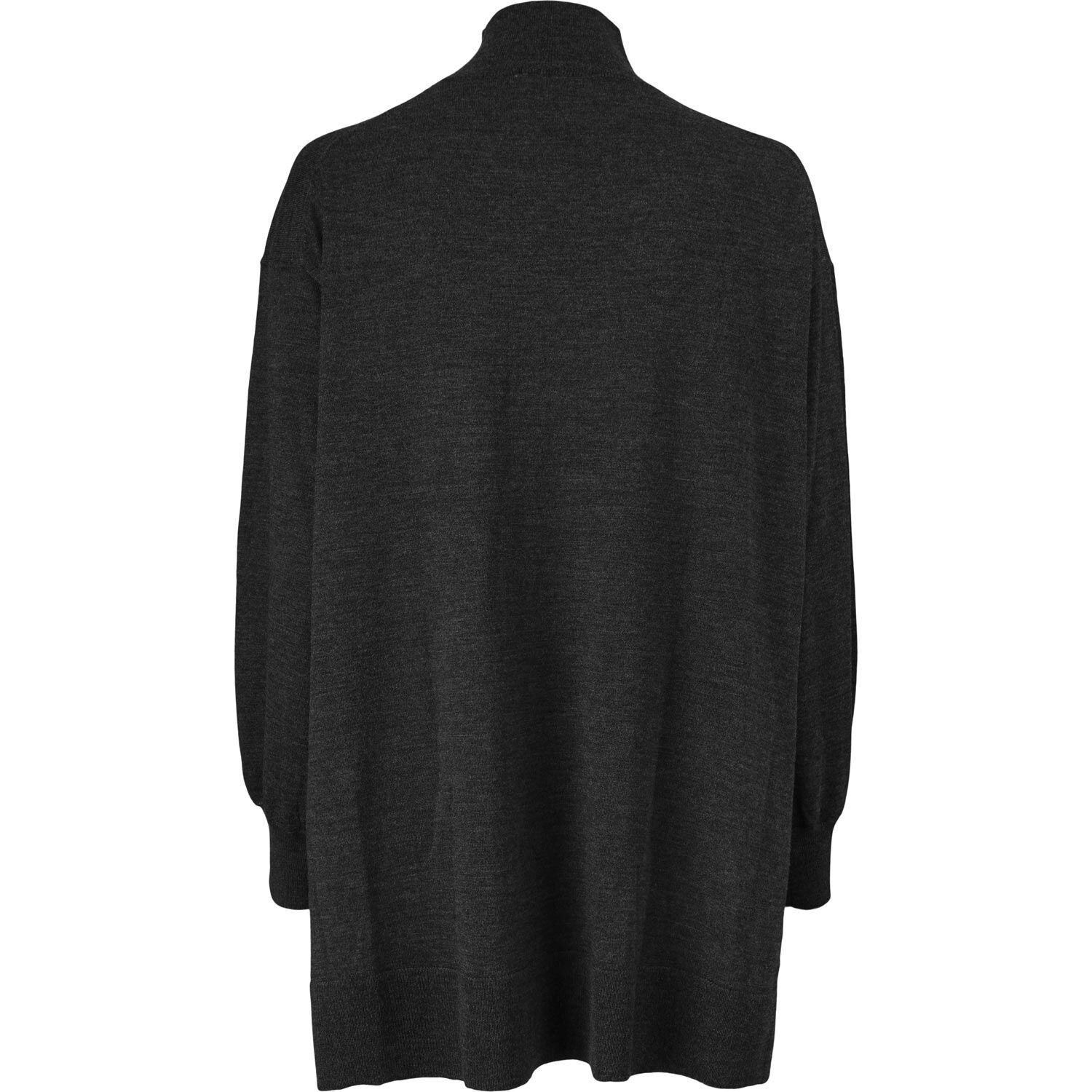pull col roul&eacute; en laine, Black