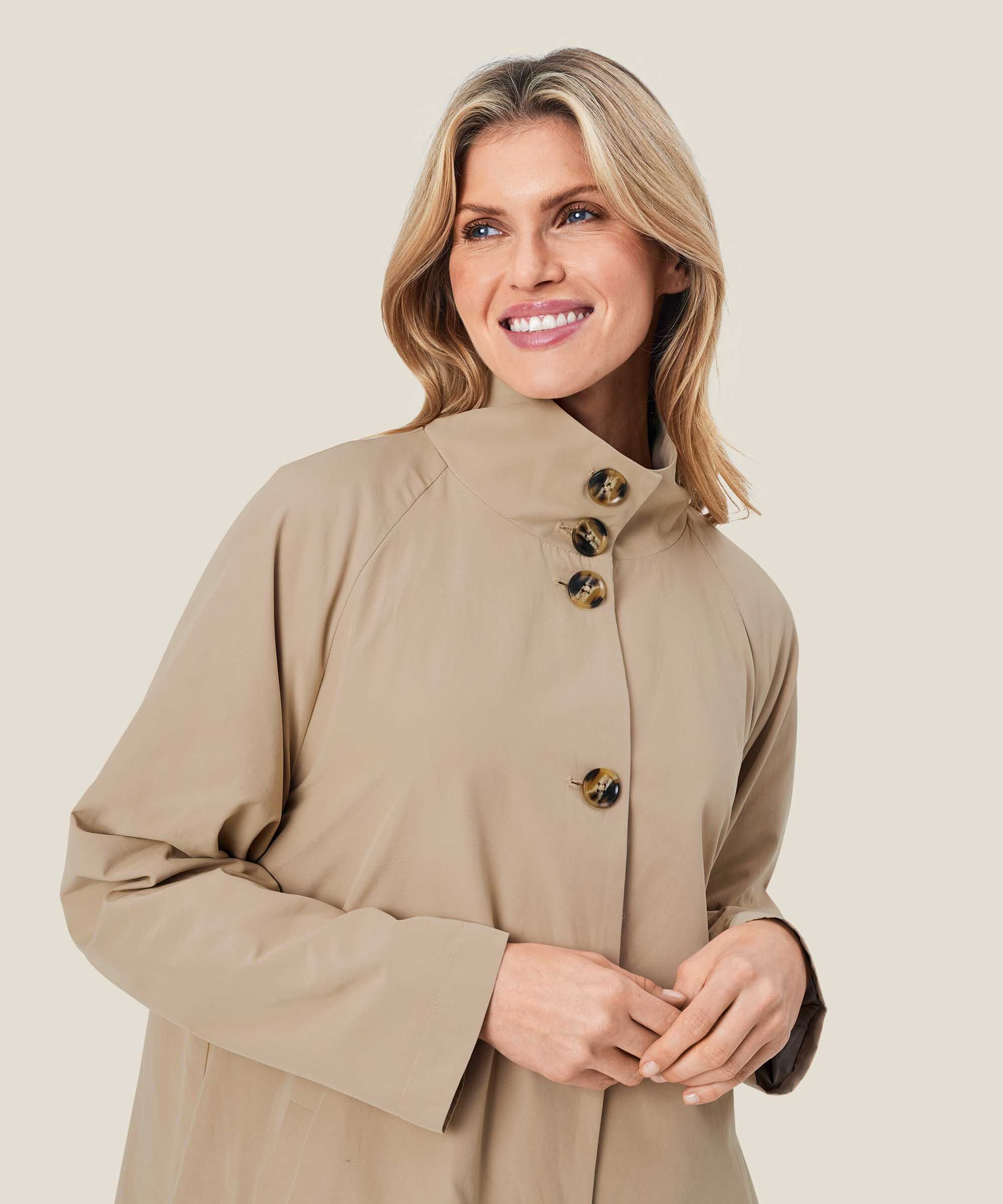 manteau avec boutons et col montant, Safari