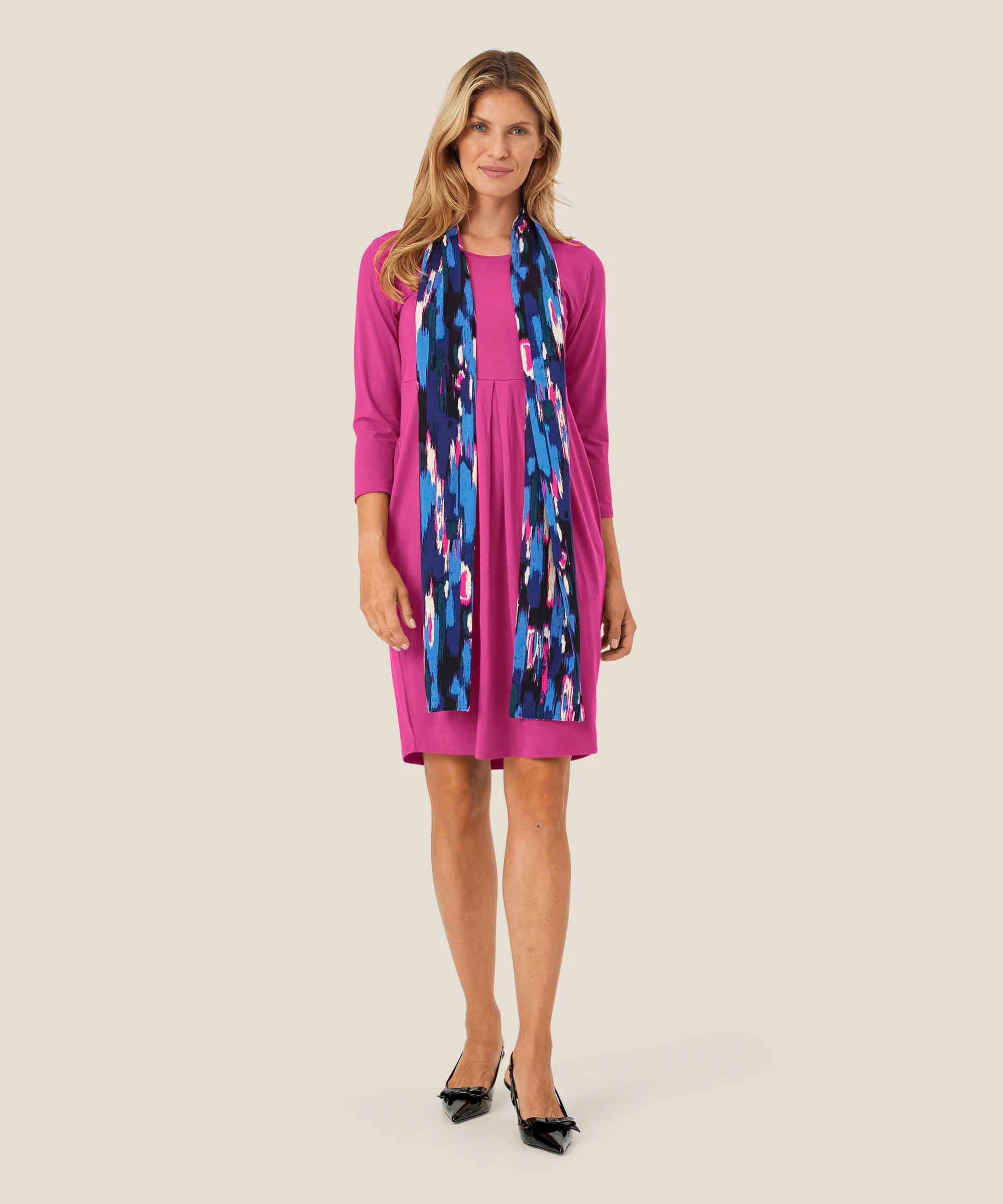 Écharpe En Viscose Imprimée, Federal Blue
