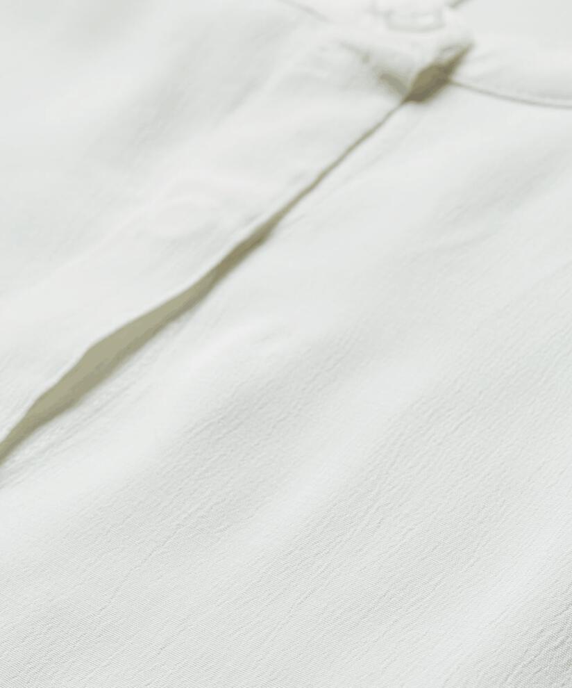 Robe Chemise En Viscose À Manches Trois-quarts, Cream