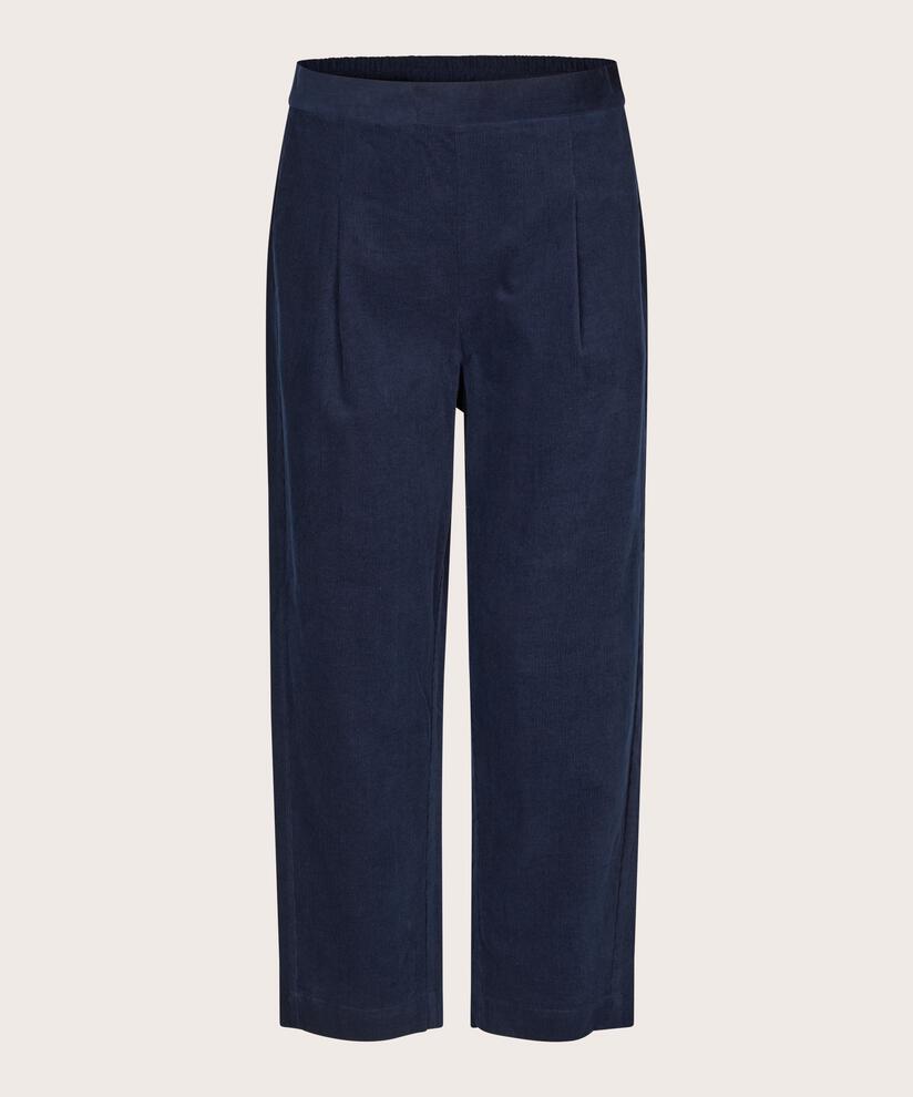 pantalon en velours côtelé avec plis devant, Maritime Blue