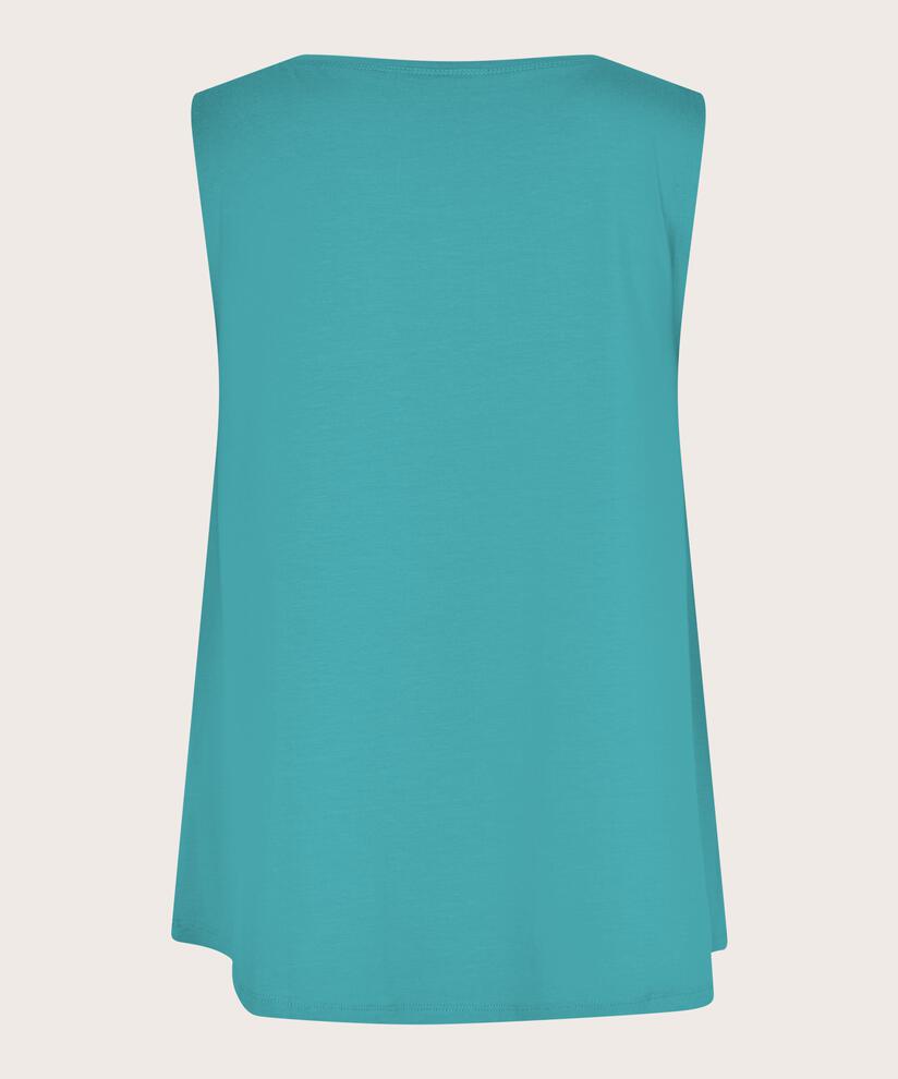 Top En Jersey Sans Manches À Col Rond, Teal