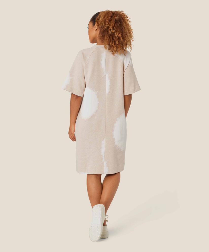 robe sweat avec poches fendues, Beige melange