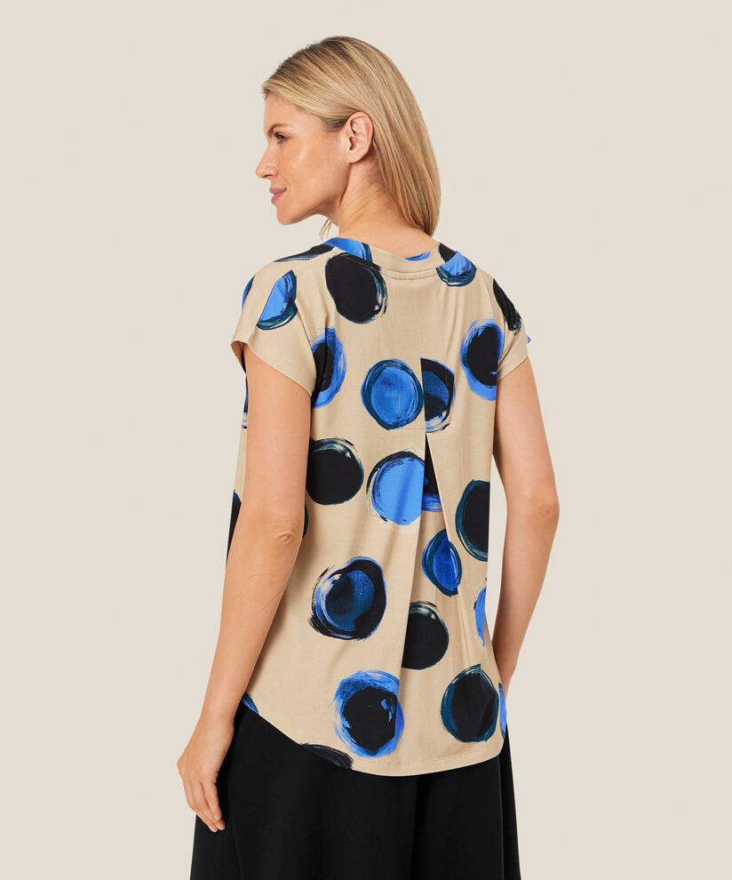 T-shirt Imprimé À Col En V, Ultramarine