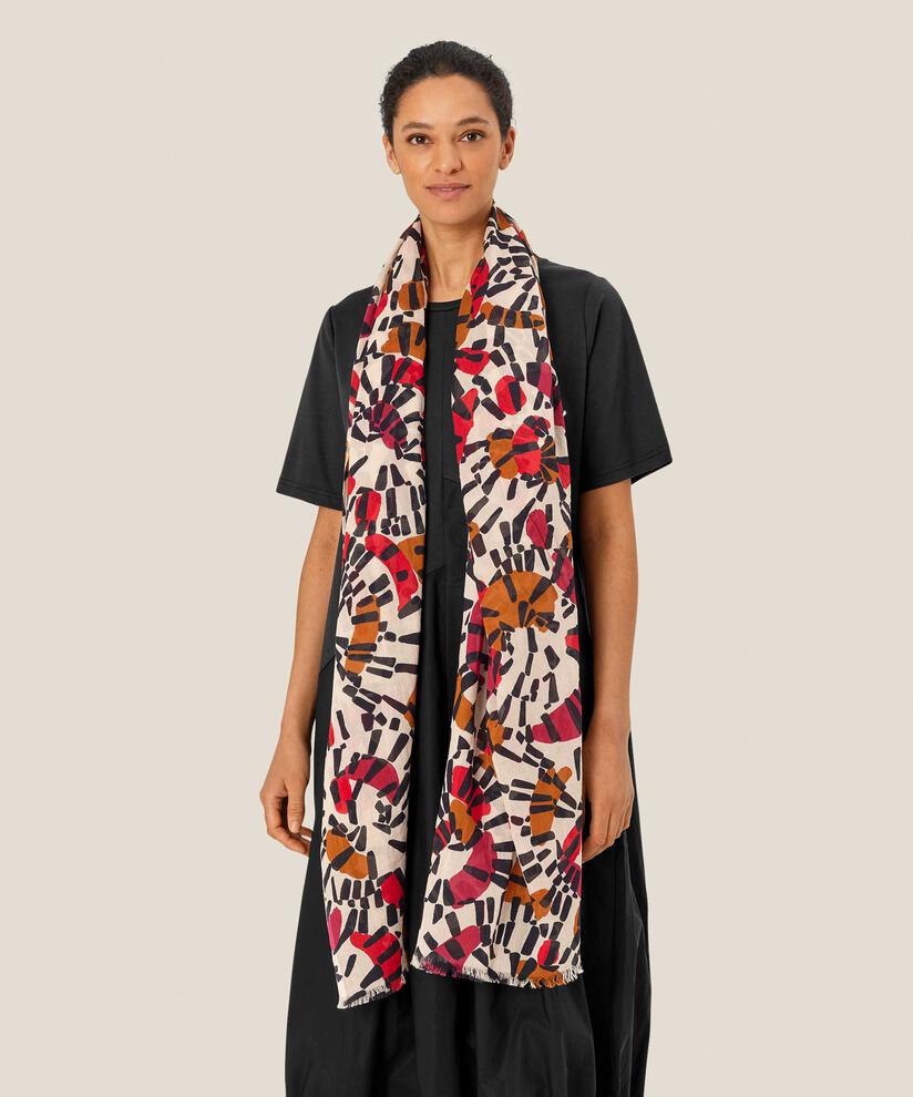 écharpe en coton à motifs, Mars Red