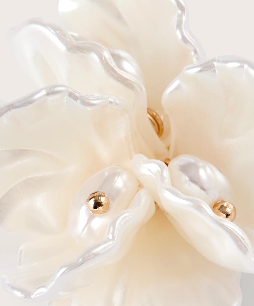 boucles d'oreilles fleurs en nacre blanche, Whitecap