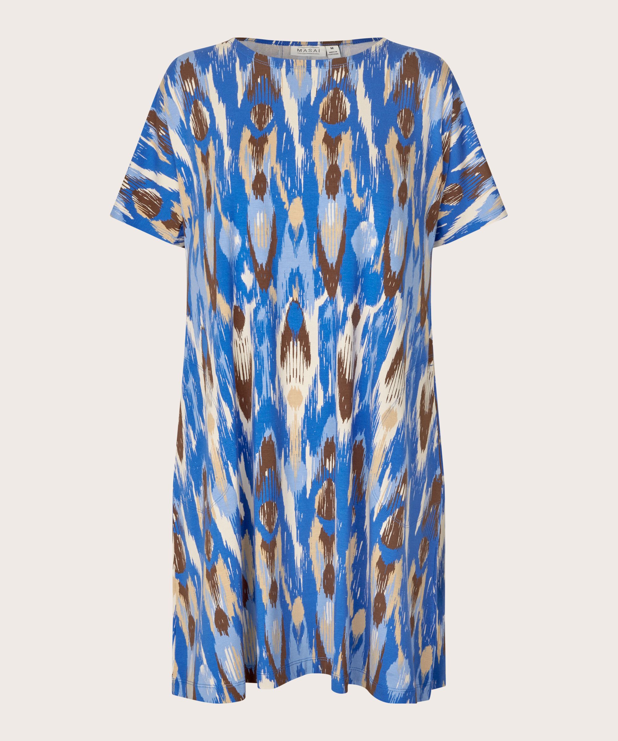 Tunique En Jersey Imprimé Avec Poches Fendues, Nebulas Blue