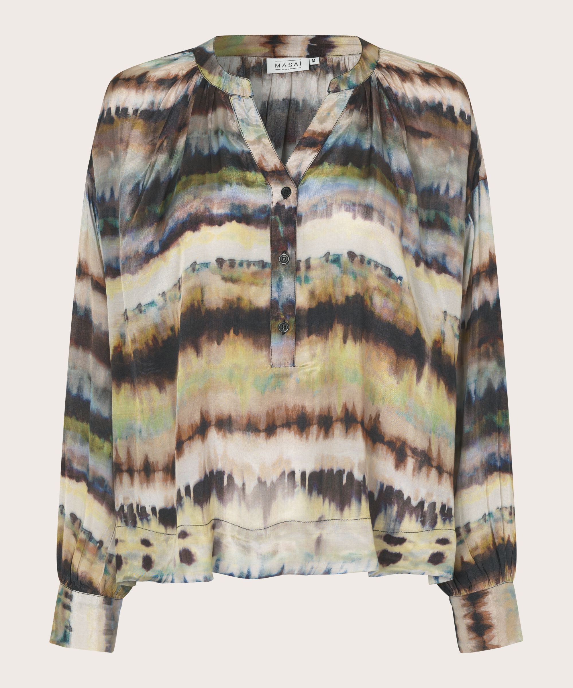 Blouse col v avec patte de boutonnage, Misty Rose