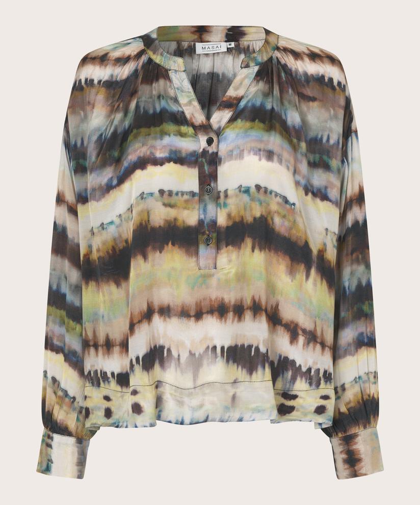 Blouse col v avec patte de boutonnage, Misty Rose